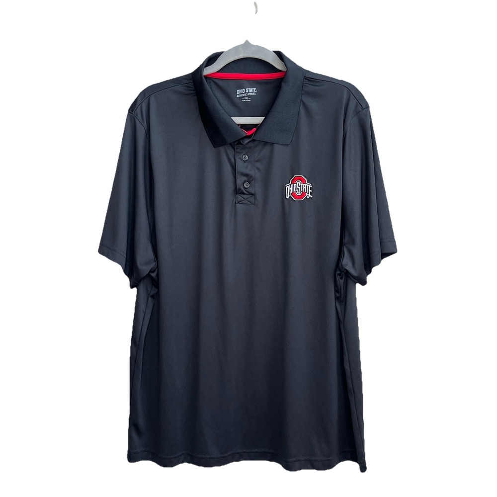 Ohio State Embroidered Logo Women's Black Polo Shirt Size XXL authentic OSU